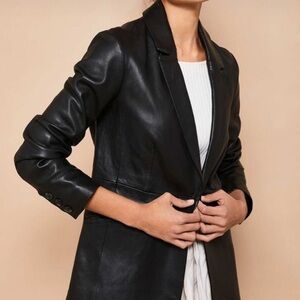 LAUNDRY By Shelli Segal Black Leather Blazer 🧥